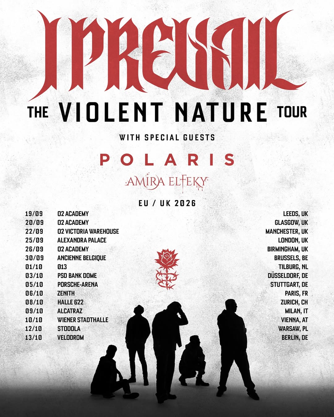 I Prevail Violent Nature Tour Poster 2026